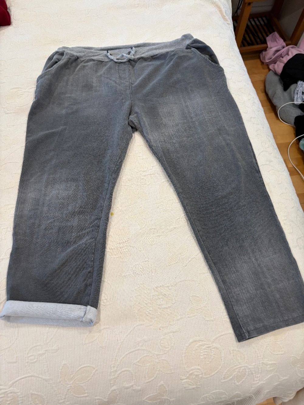 Sheppard's Italian Magic Stretch Cotton Denim Look Joggers Charcoal Grey